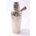 Art Deco silver plated 1 1/2 pint cocktail shaker by Maple & Co.