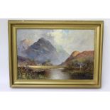 Henry Cooper (act.1910-1925) oil on canvas - an extensive view near Loch Awe, signed, inscribed