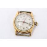 1940s Rolex Oyster wristwatch with circular dial, luminescent Arabic numerals and hands, red centre
