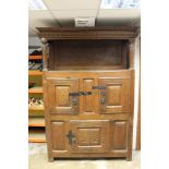 17th century style carved oak court cupboard