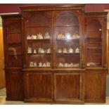 Good quality William IV mahogany breakfront bookcase