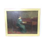 Duncan Mackellar (1849-1908) oil on canvas - The Pianist, signed, in gilt frame, 34cm x 24cm