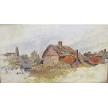 19th century English school oil on board - thatched cottages, Maidenhead, inscribed and dated ‘70,