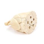 Unusual Japanese carved ivory netsuke