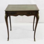 Late 19th / early 20th century Continental mahogany writing table with rosewood crossbanding and