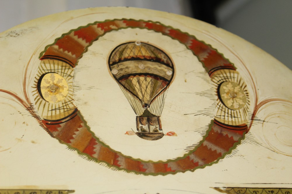 Early 19th Century 30 hour longcase clock, the painted arched dial depicting a hot air ballon, - Image 4 of 12