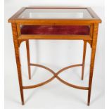 Good quality Sheraton revival inlaid satinwood display table