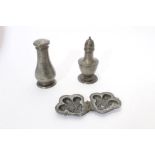H.M. Queen Victoria, two 19th century pewter pepper pots