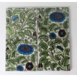 Panel of four late 19th century tiles by William de Morgan
