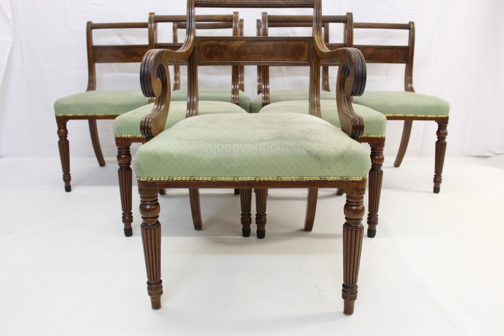 Set of seven William IV mahogany dining chairs - Image 3 of 3