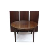 Scandinavian extending rosewood dining table by Omann Jun.