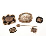 Collection of antique mourning jewellery