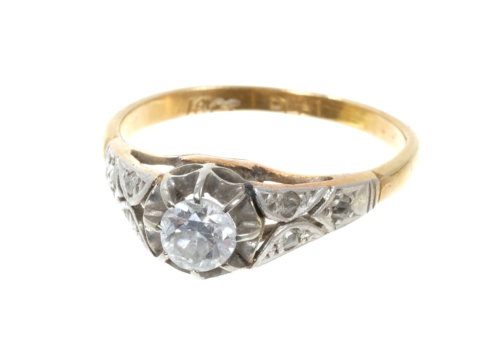 1930s diamond single stone ring - Image 2 of 3
