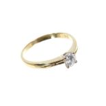 Diamond single stone ring with a brilliant cut diamond estimated to weigh approximately 0.30cts, in