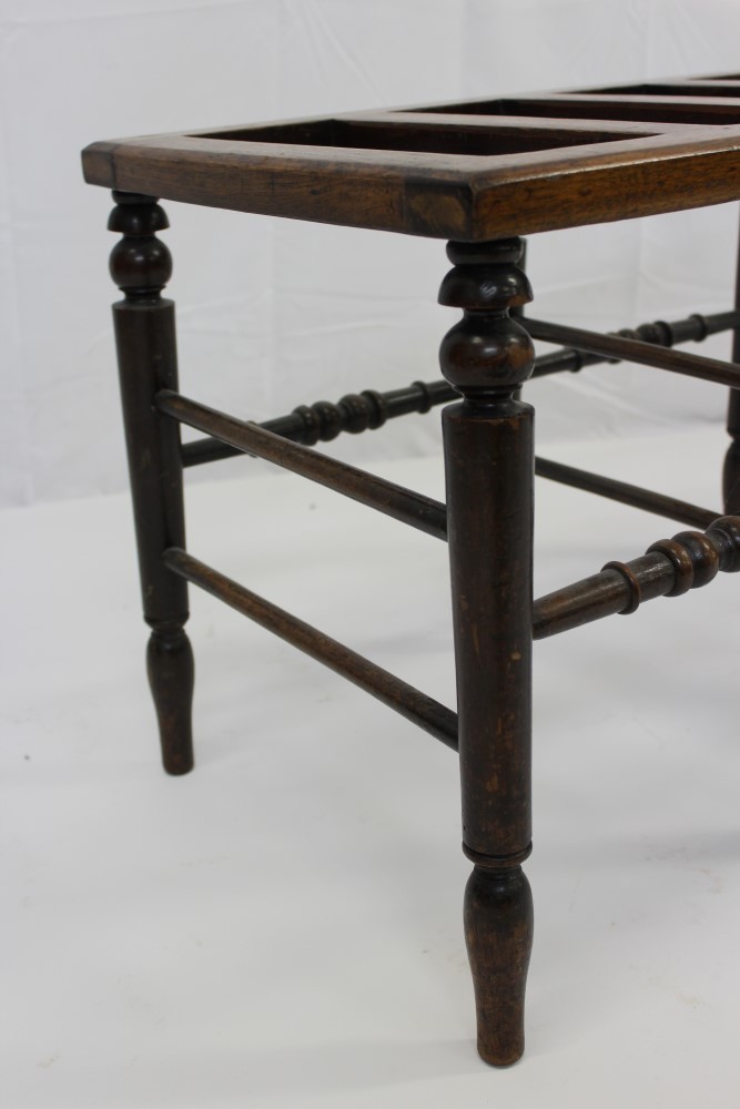 Early 20th century mahogany and beech luggage stand - Image 3 of 4