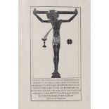 Eric Gill (1882-1940) wood engraving, Crucifix, Chalice and Host, 1915 (Skelton P45) with Latin