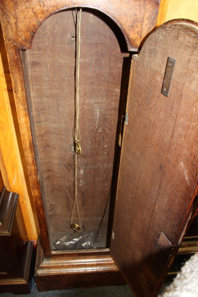 Early 18th century longcase clock, with eight day striking movement, brass 12inch breakarch dial, - Image 7 of 17