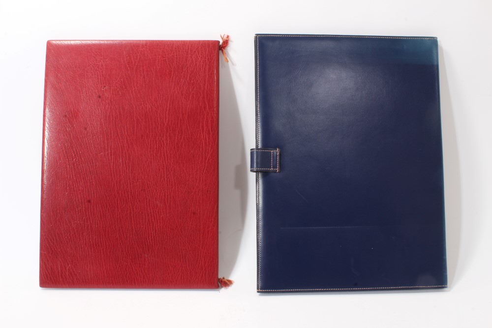 1950s blue leather document slip case by Hermes, Paris - Image 2 of 4