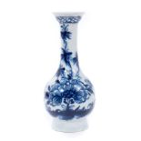 Rare 18th century Lowestoft porcelain vase, of bottle form with flared rim