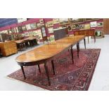 Large 18th century style mahogany extending dining table