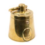 Antique novelty brass inkwell in the form of a 7lb weight