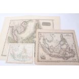 Three 19th century coloured maps of the Far East - Thomas Clerk; Cooper; George Colton.