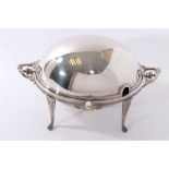 Edwardian silver plated revolving breakfast dish