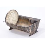 Unusual Chinese white metal crib