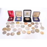 Collection of Royal commemorative coins - some in fitted cases
