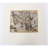 Gerhard Mercator (1512-1594), hand-coloured map - ‘Asia’, (1607), Latin text verso, 15cm x 19cm.