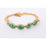 Chinese gold and jade bracelet