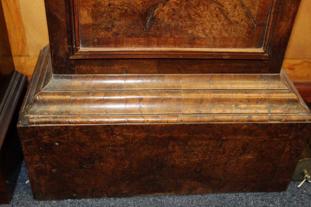 Early 18th century longcase clock, with eight day striking movement, brass 12inch breakarch dial, - Image 9 of 17