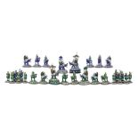 Early 20th century Indian silver and enamel chess set