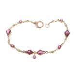 Edwardian garnet and seed pearl bracelet