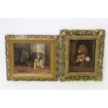 After Sir Edwin Landseer (1802-1873) two oils on board - "Dignity & Impudence" and "Suspence", in