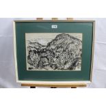 *Sir William MacTaggart (1903-1981) ink drawing - Morgeda, Norway, 1958, signed, in glazed