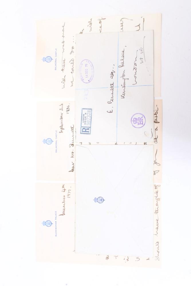 H.R.H. Prince Charles The Prince of Wales, two handwritten letters to The Queen’s Page Mr Ernest