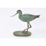 Patricia Northcroft (contemporary): Bronze sculpture of an avocet, signed and numbered 147/300