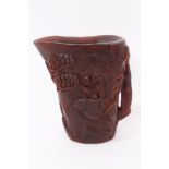 Chinese carved horn libation cup