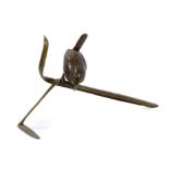 Patricia Northcroft (contemporary), patinated bronze figure of wren on a reed, signed and numbered