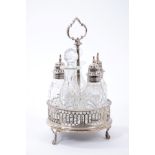 Georgian silver cruet frame (London 1769) with receipt for purchase in 1996 at £975.00