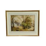 Waller Hugh Paton (1828-1895) watercolour - a country house in woodland, signed and dated 1850, in