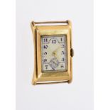 Art Deco gentlemen’s Rotary Maximus Prince-style 18ct gold wristwatch, the rectangular dial with