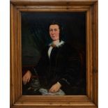 Pair of 19th century English school oils on canvas - portraits of a Ship's Captain with parrot on