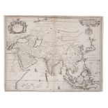 John Ogilby (1600-1676), engraved map - ‘A new map of Asia’, F. lamb sculpt. 1673, 41cm x 52cm.
