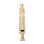 Scarce early 18th century whalebone hand carved pipe tamper in the form of a Protestant priest with