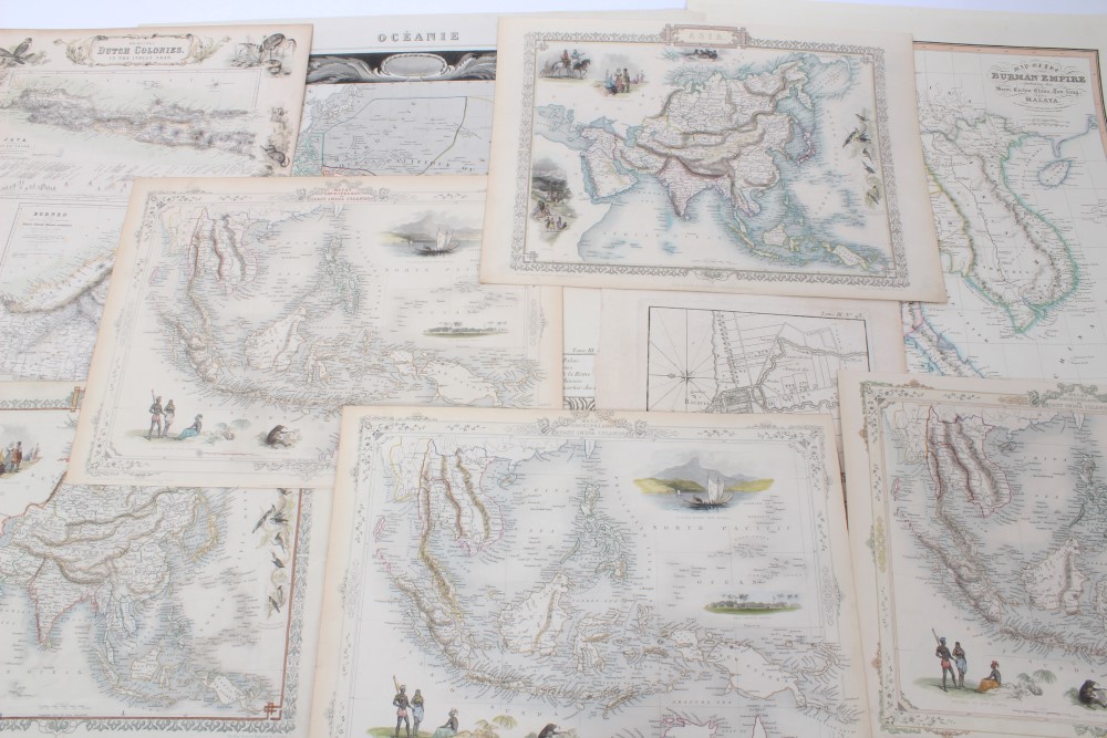 Group of predominantly 19th century maps, charts and book plates