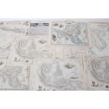 Group of predominantly 19th century maps, charts and book plates