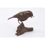 Patricia Northcroft (contemporary), patinated bronze figure of a robin, signed and numbered 94/100,