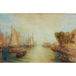 After Joseph Mallord William Turner, R.A., pencil and watercolour - East Cowes Castle